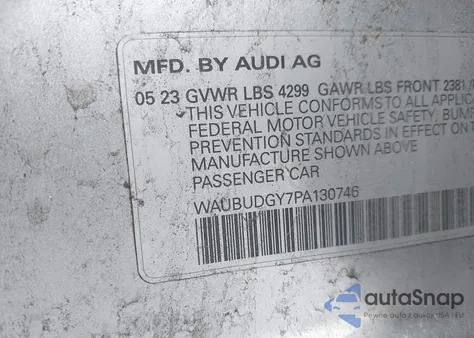 2023 Audi A3 Premium Plus 40 Tfsi Front-Wheel Drive S Tronic from USA, damaged, VIN WAUBUDGY7PA130746
